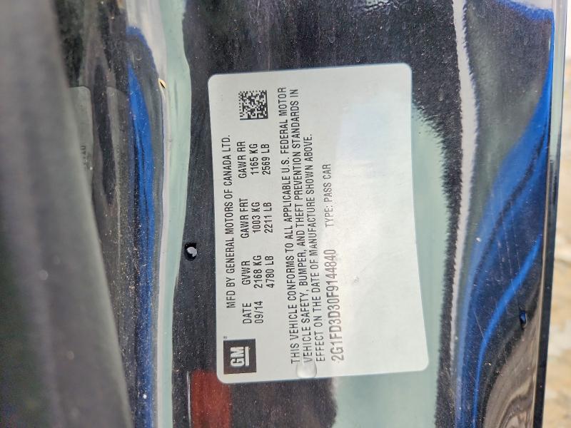 Aukcja sprzedaży 2015 Chevrolet Camaro, vin: 2G1FD3D30F9144840, numer aukcji: 64969166