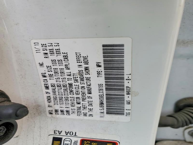 2014 Honda Cr-v მანქანა იყიდება აუქციონზე, vin: 5J6RM4H38EL036195, აუქციონის ნომერი: 65948346