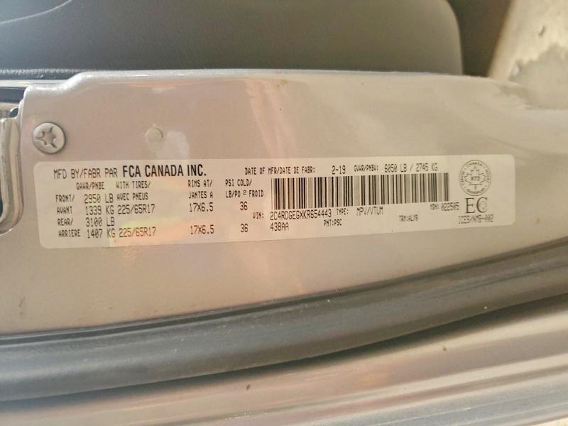 Продажа на аукционе авто 2019 Dodge Grand Caravan, vin: 2C4RDGEGXKR654443, номер лота: 64789076