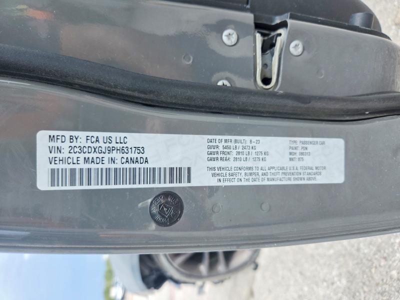 63730076 :رقم المزاد ، 2C3CDXGJ9PH631753 vin ، 2023 Dodge Charger مزاد بيع
