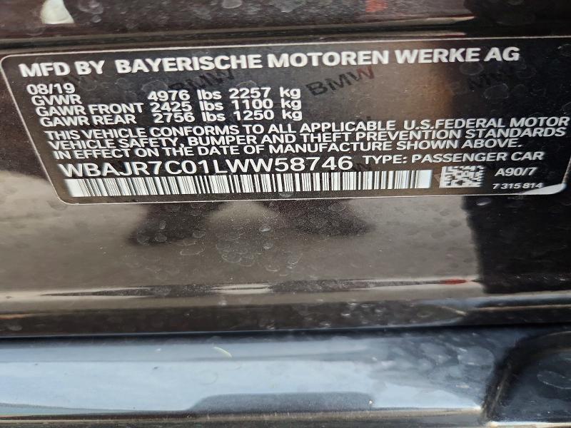 65574816 :رقم المزاد ، WBAJR7C01LWW58746 vin ، 2020 Bmw 530 مزاد بيع