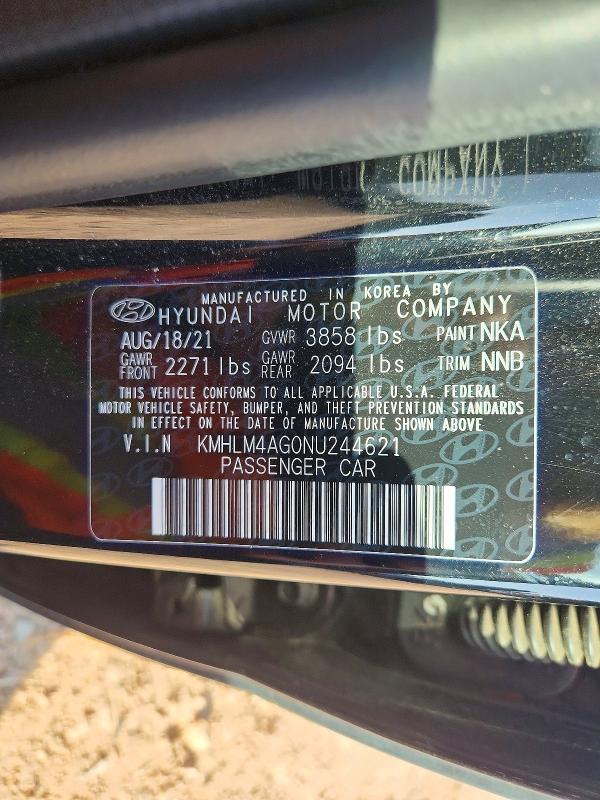 Продаж на аукціоні авто 2022 Hyundai Elantra, vin: KMHLM4AG0NU244621, номер лоту: 64949626