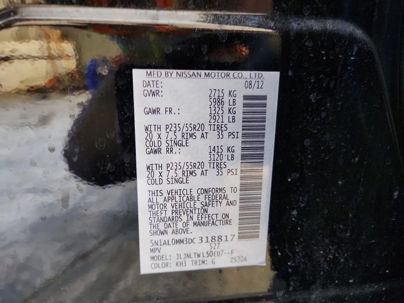 Auction sale of the 2013 Infiniti Jx35, vin: 5N1AL0MM3DC318817, lot number: 64594356