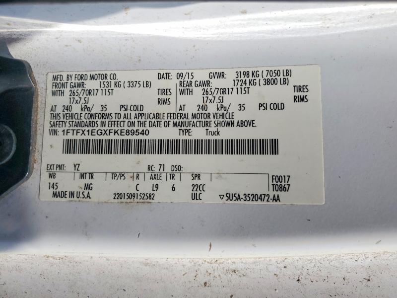 Aukcja sprzedaży 2015 Ford F150, vin: 1FTFX1EGXFKE89540, numer aukcji: 64409336