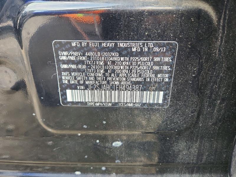 66417746 :رقم المزاد ، JF2SJAHC1EH494387 vin ، 2014 Subaru Forester مزاد بيع