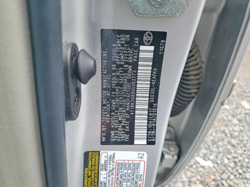 Aukcja sprzedaży 2006 Toyota Avalon, vin: 4T1BK36B86U062773, numer aukcji: 65106826