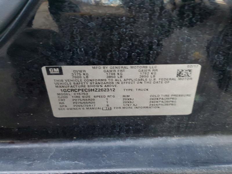 Aukcja sprzedaży 2017 Chevrolet Silverado, vin: 1GCRCPEC9HZ262312, numer aukcji: 65801776