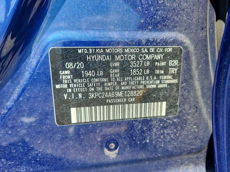 Продажа на аукционе авто 2021 Hyundai Accent, vin: 3KPC24A69ME128820, номер лота: 65737506