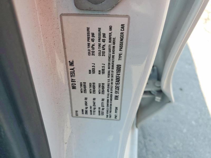 Продажа на аукционе авто 2019 Tesla Model 3, vin: 5YJ3E1EA0KF416009, номер лота: 64592136