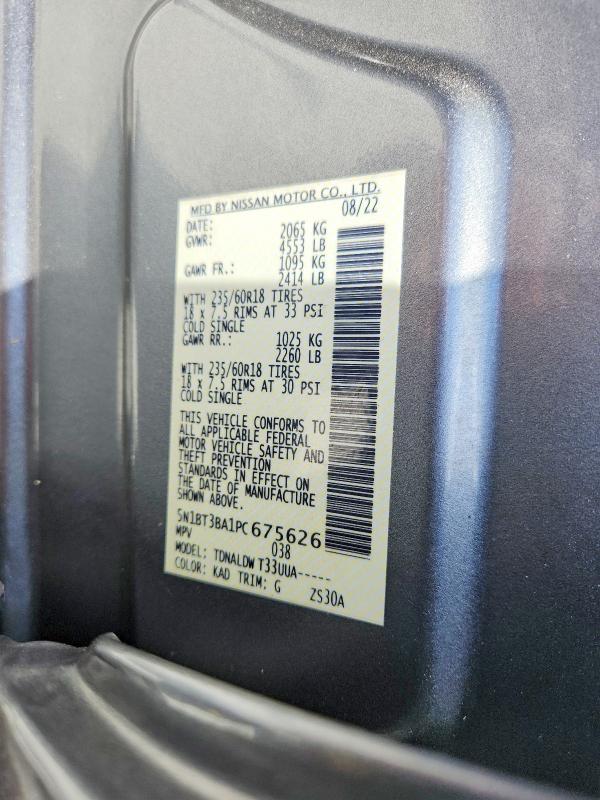Продажа на аукционе авто 2023 Nissan Rogue, vin: 5N1BT3BA1PC675626, номер лота: 65916636