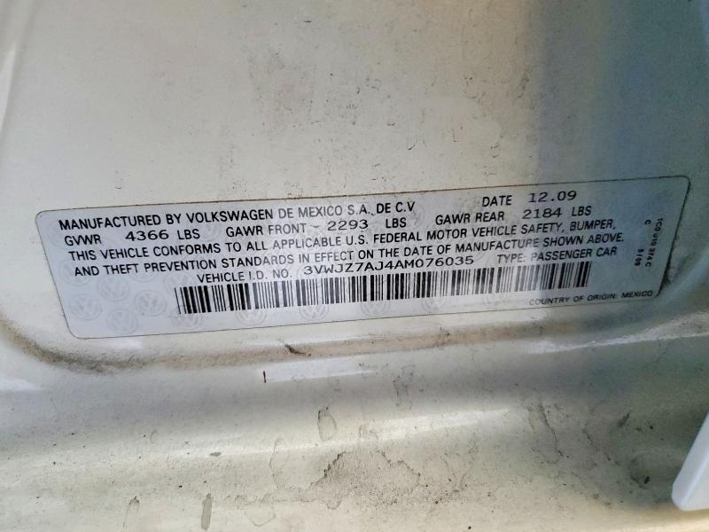 66471616 :رقم المزاد ، 3VWJZ7AJ4AM076035 vin ، 2010 Volkswagen Jetta مزاد بيع