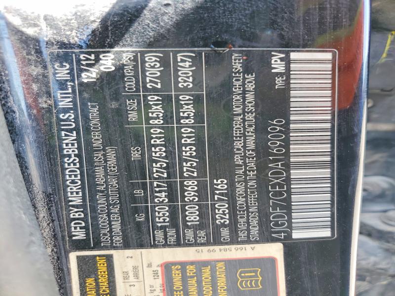 65030436 :رقم المزاد ، 4JGDF7CEXDA169096 vin ، 2013 Mercedes-benz Gl مزاد بيع