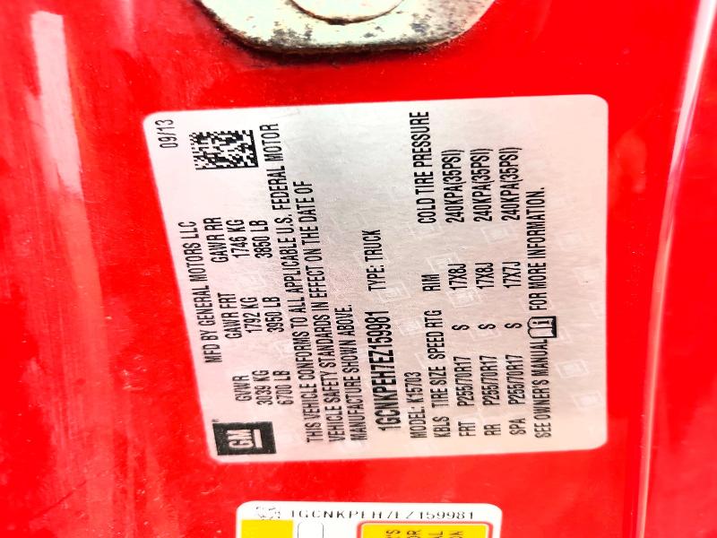 64001586 :رقم المزاد ، 1GCNKPEH7EZ159981 vin ، 2014 Chevrolet Silverado مزاد بيع