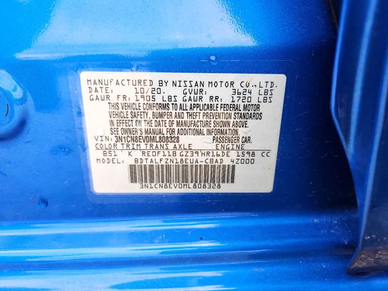 Продажа на аукционе авто 2021 Nissan Versa, vin: 3N1CN8EV0ML808328, номер лота: 66116816