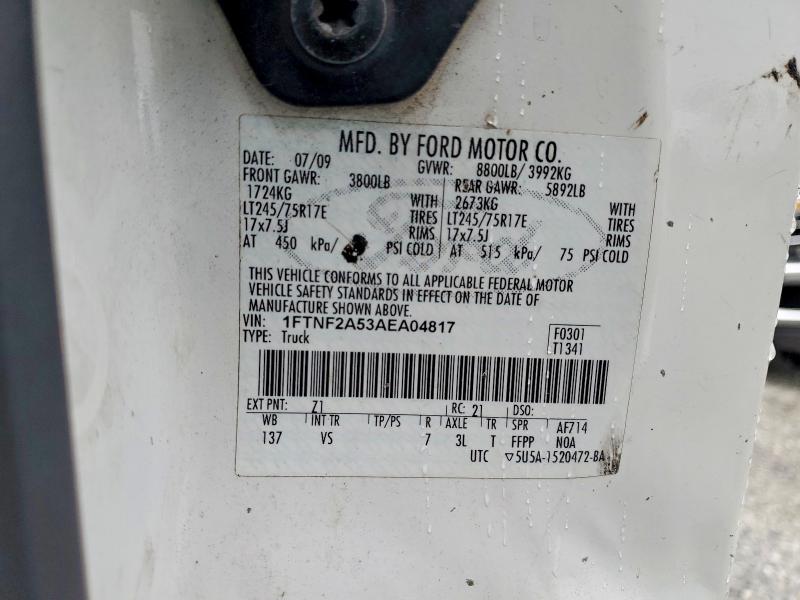 Продаж на аукціоні авто 2010 Ford F250, vin: 1FTNF2A53AEA04817, номер лоту: 66185956