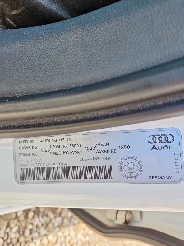 Aukcja sprzedaży 2012 Audi A6, vin: WAUBGCFCXCN007064, numer aukcji: 64908496