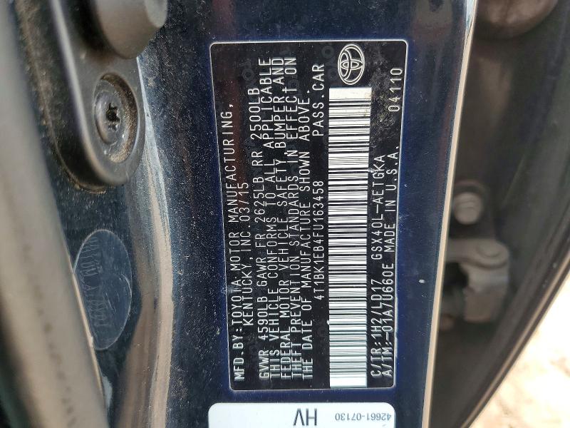 2015 Toyota Avalon მანქანა იყიდება აუქციონზე, vin: 4T1BK1EB4FU163458, აუქციონის ნომერი: 64741766