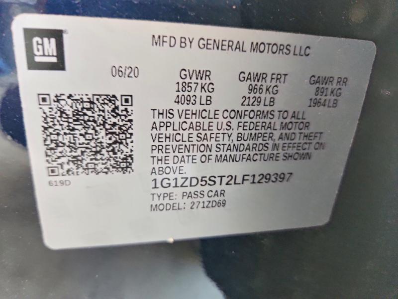 Aukcja sprzedaży 2020 Chevrolet Malibu, vin: 1G1ZD5ST2LF129397, numer aukcji: 66521356