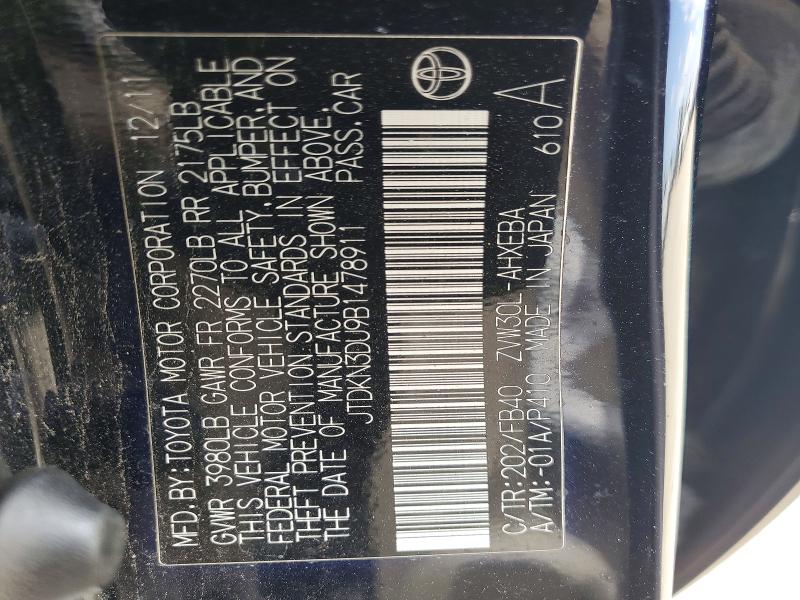 Aukcja sprzedaży 2011 Toyota Prius, vin: JTDKN3DU9B1478911, numer aukcji: 64702586