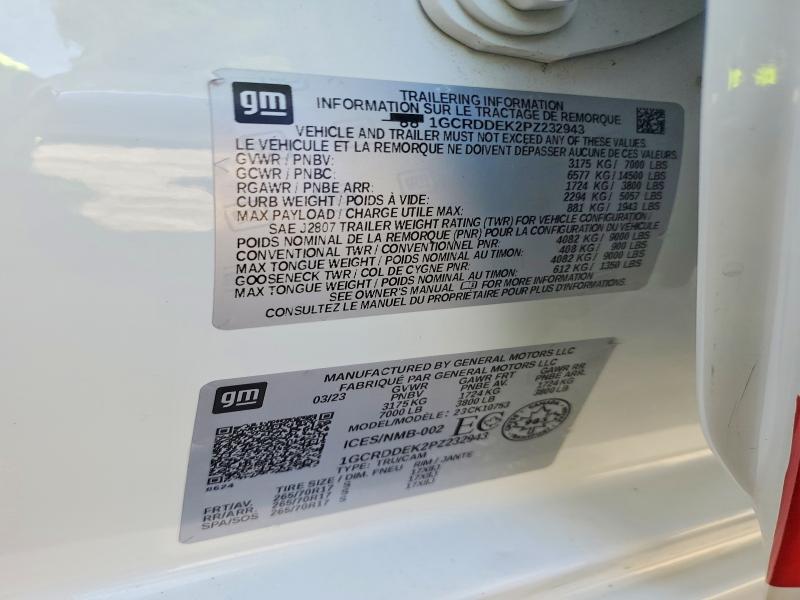 Продажа на аукционе авто 2023 Chevrolet Silverado, vin: 1GCRDDEK2PZ232943, номер лота: 65577276