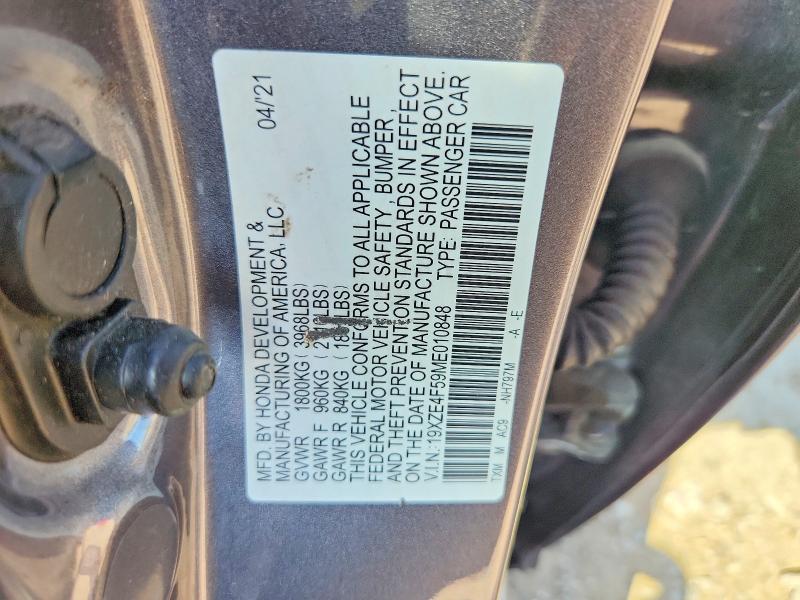 64838116 :رقم المزاد ، 19XZE4F59ME010848 vin ، 2021 Honda Insight مزاد بيع