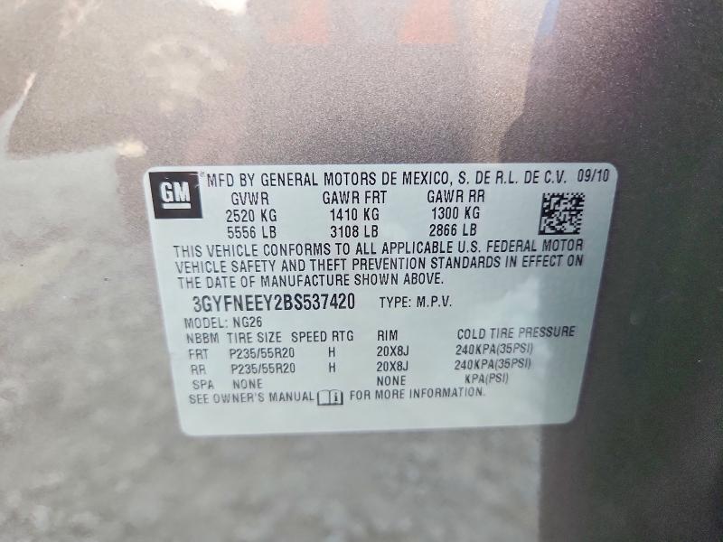 66180276 :رقم المزاد ، 3GYFNEEY2BS537420 vin ، 2011 Cadillac Srx مزاد بيع