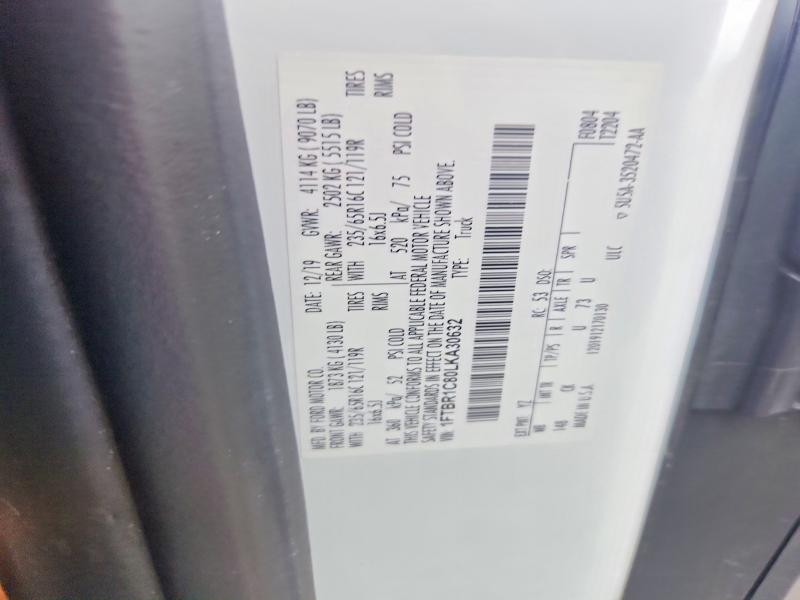 Auction sale of the 2020 Ford Transit, vin: 1FTBR1C80LKA30632, lot number: 57935556