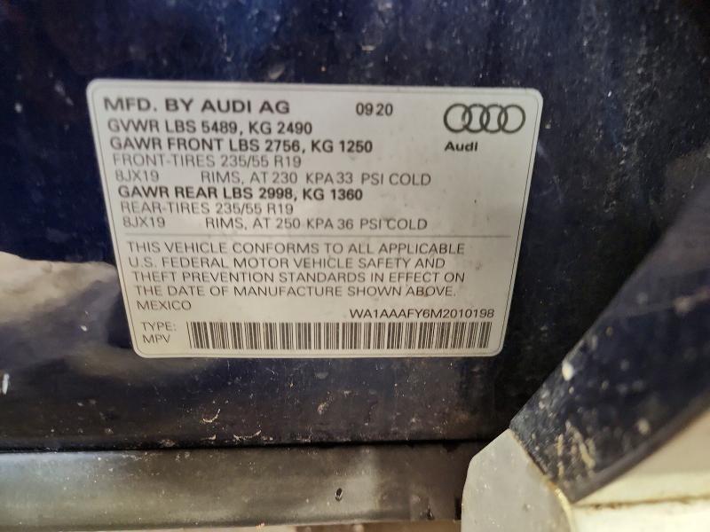 Aukcja sprzedaży 2021 Audi Q5, vin: WA1AAAFY6M2010198, numer aukcji: 64379226