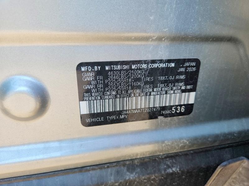 Продаж на аукціоні авто 2026 Mitsubishi Eclipse Cross, vin: JA4ATWAA7TZ027471, номер лоту: 66991826