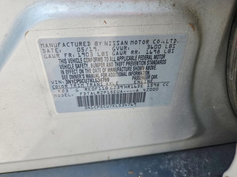 Aukcja sprzedaży 2019 Nissan Kicks, vin: 3N1CP5CU7KL534769, numer aukcji: 64065326