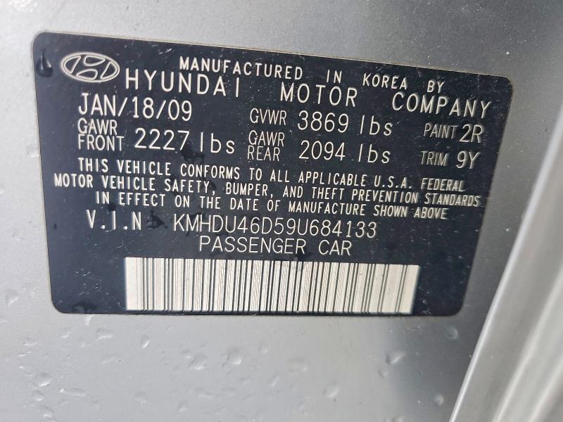 64504326 :رقم المزاد ، KMHDU46D59U684133 vin ، 2009 Hyundai Elantra مزاد بيع