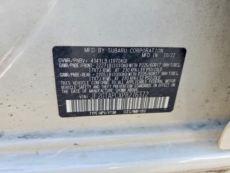 Aukcja sprzedaży 2023 Subaru Crosstrek, vin: JF2GTAPCXP8276372, numer aukcji: 64996596