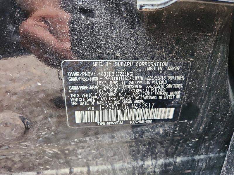 Aukcja sprzedaży 2020 Subaru Forester, vin: JF2SKAUC6LH422617, numer aukcji: 66061546
