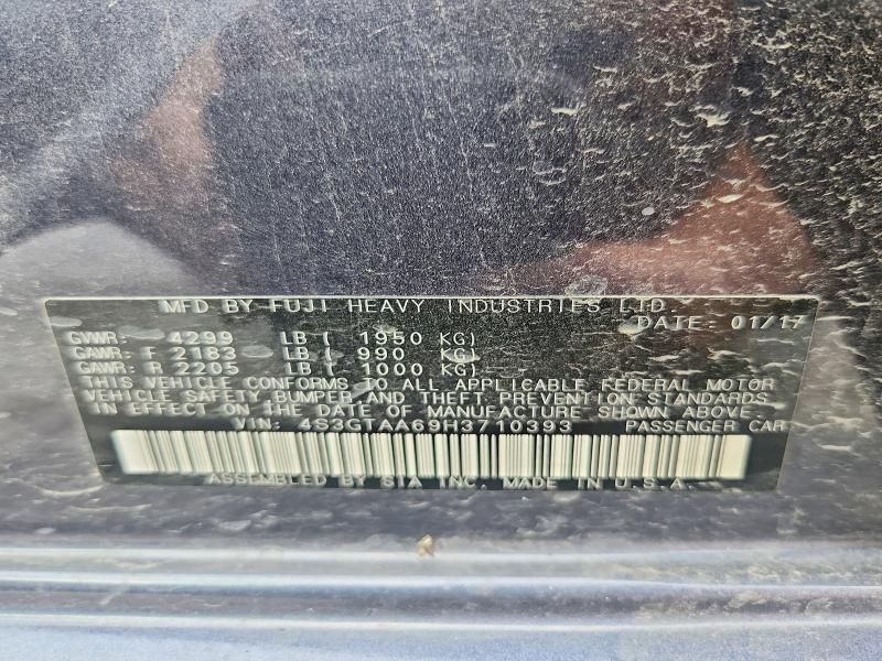 64372946 :رقم المزاد ، 4S3GTAA69H3710393 vin ، 2017 Subaru Impreza مزاد بيع