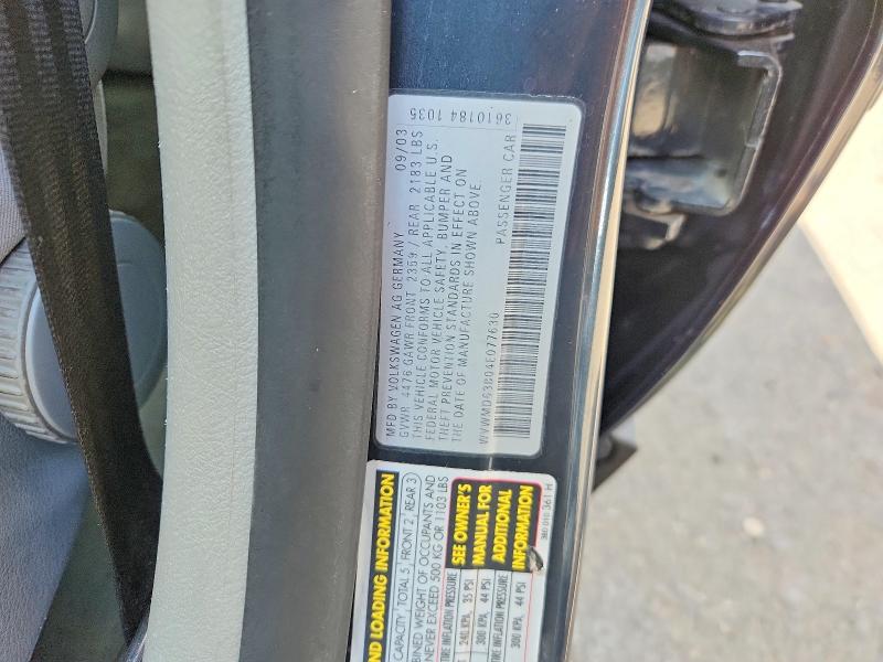 65524406 :رقم المزاد ، WVWMD63B04E077630 vin ، 2004 Volkswagen Passat مزاد بيع