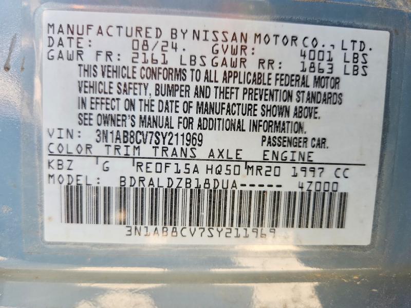 2025 Nissan Sentra მანქანა იყიდება აუქციონზე, vin: 3N1AB8CV7SY211969, აუქციონის ნომერი: 65583786