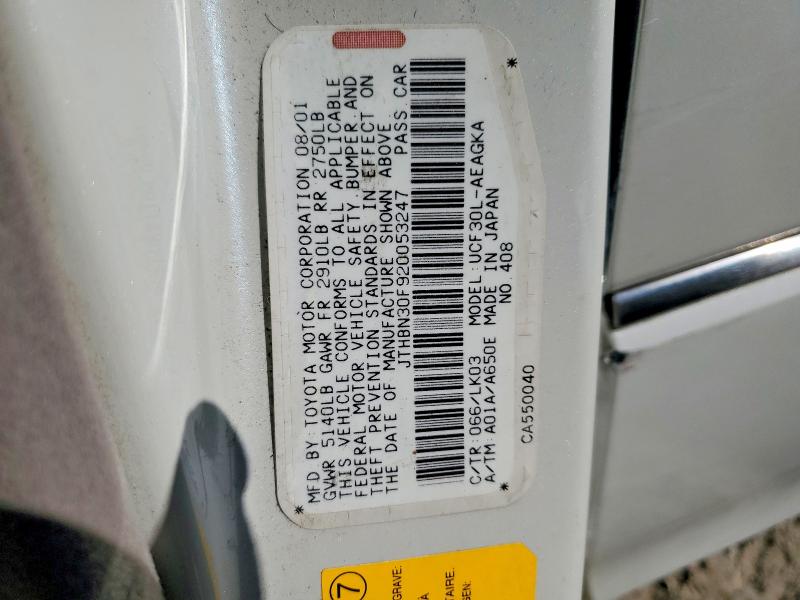 Продаж на аукціоні авто 2002 Lexus Ls, vin: JTHBN30F920053247, номер лоту: 64396256