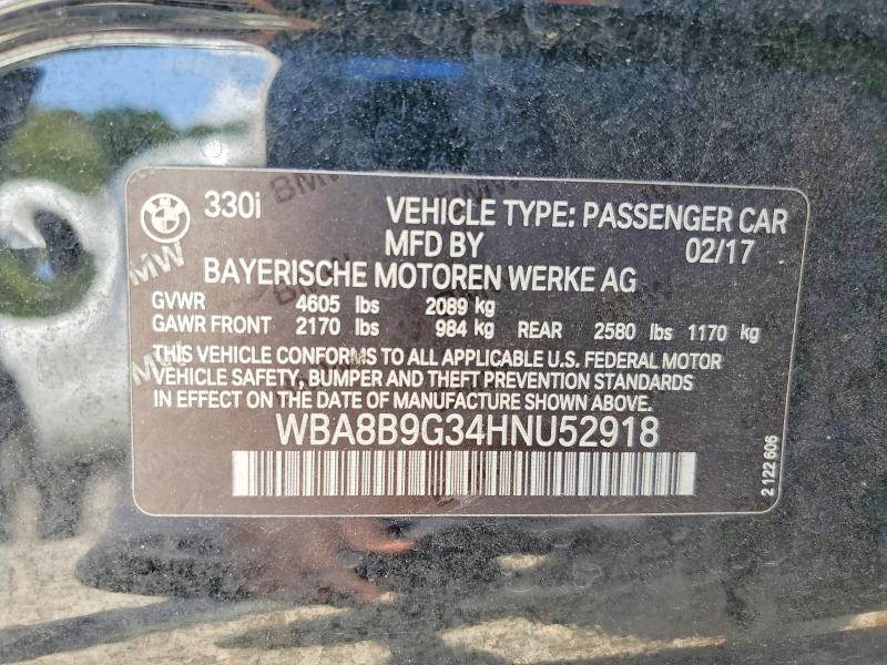 64991916 :رقم المزاد ، WBA8B9G34HNU52918 vin ، 2017 Bmw 330 مزاد بيع
