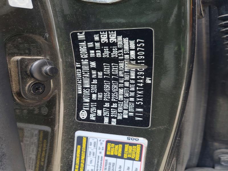64073326 :رقم المزاد ، 5XYKT4A29CG190757 vin ، 2012 Kia Sorento مزاد بيع