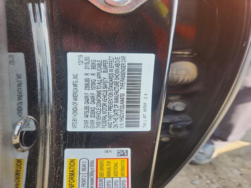 Aukcja sprzedaży 2020 Honda Accord, vin: 1HGCV1F32LA044703, numer aukcji: 64150856