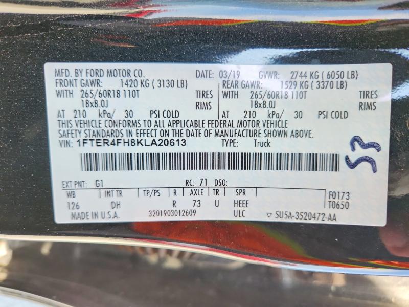 64260696 :رقم المزاد ، 1FTER4FH8KLA20613 vin ، 2019 Ford Ranger مزاد بيع