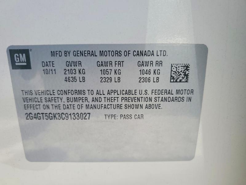 Продаж на аукціоні авто 2012 Buick Regal, vin: 2G4GT5GK3C9133027, номер лоту: 66705736