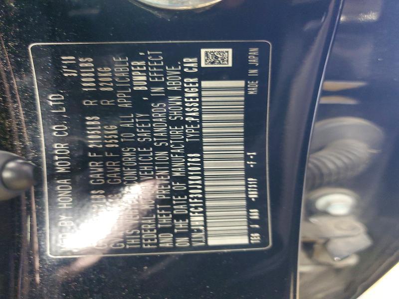 Продажа на аукционе авто 2018 Honda Civic, vin: JHMFC1F30JX010768, номер лота: 66002866