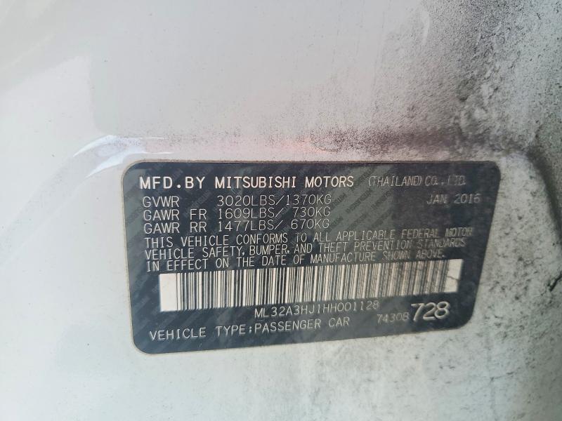 Продаж на аукціоні авто 2017 Mitsubishi Mirage, vin: ML32A3HJ1HH001128, номер лоту: 65109266