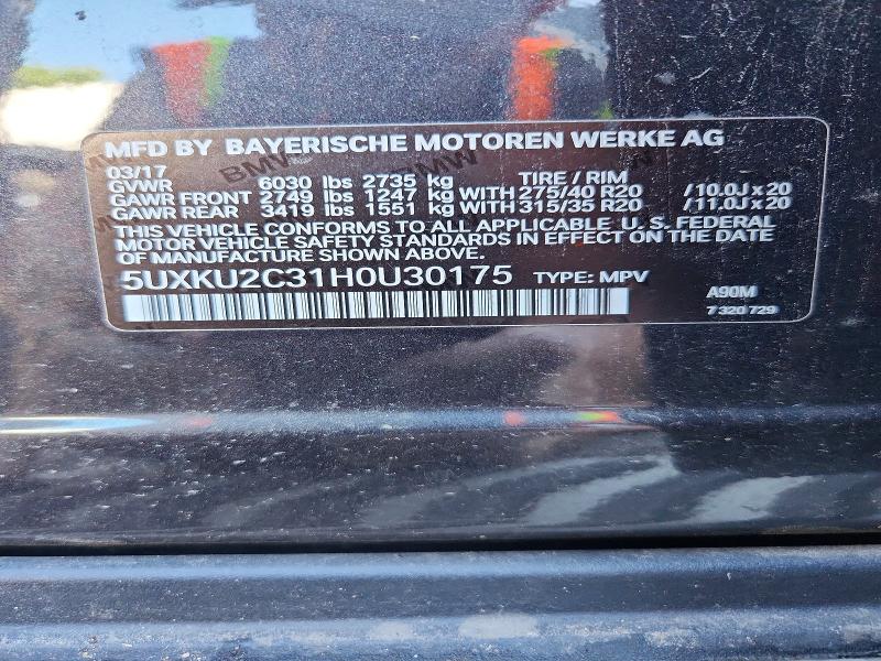 Aukcja sprzedaży 2017 Bmw X6, vin: 5UXKU2C31H0U30175, numer aukcji: 65626396