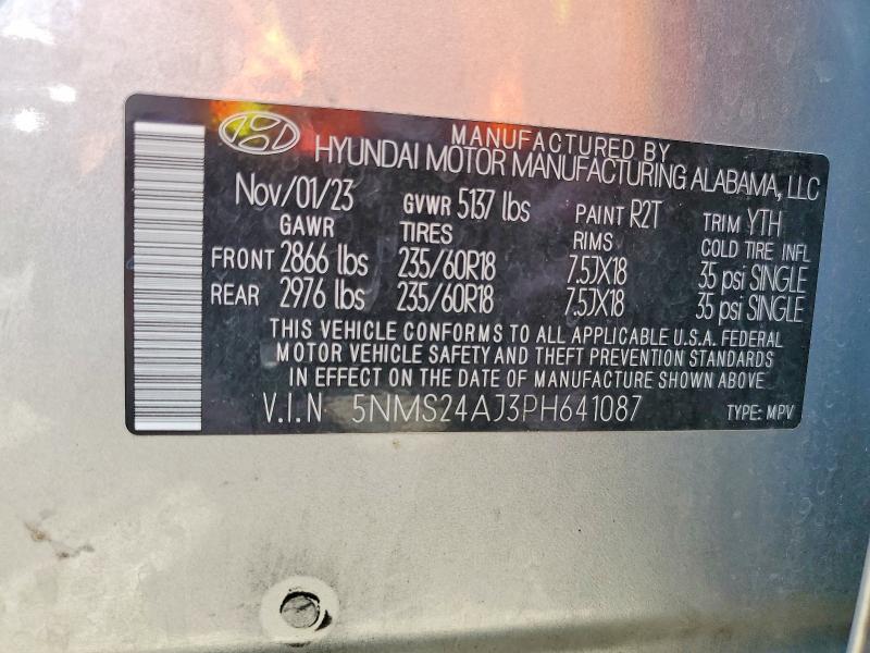 Продаж на аукціоні авто 2023 Hyundai Santa Fe, vin: 5NMS24AJ3PH641087, номер лоту: 63386486