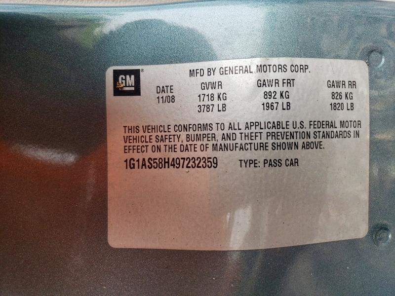 Продаж на аукціоні авто 2009 Chevrolet Cobalt, vin: 1G1AS58H497232359, номер лоту: 66067246