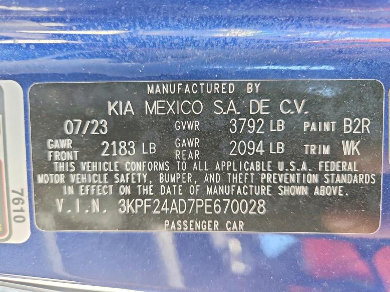Продажа на аукционе авто 2023 Kia Forte, vin: 3KPF24AD7PE670028, номер лота: 66312966