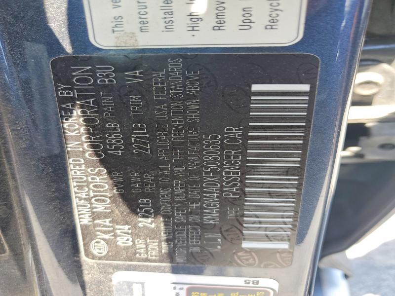 Продаж на аукціоні авто 2015 Kia Optima, vin: KNAGN4ADXF5080635, номер лоту: 63312916