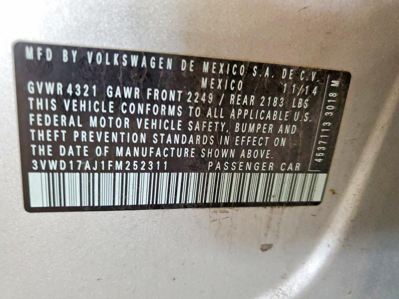 Aukcja sprzedaży 2023 Volkswagen Jetta, vin: 3VWD17AJ1FM252311, numer aukcji: 66362956